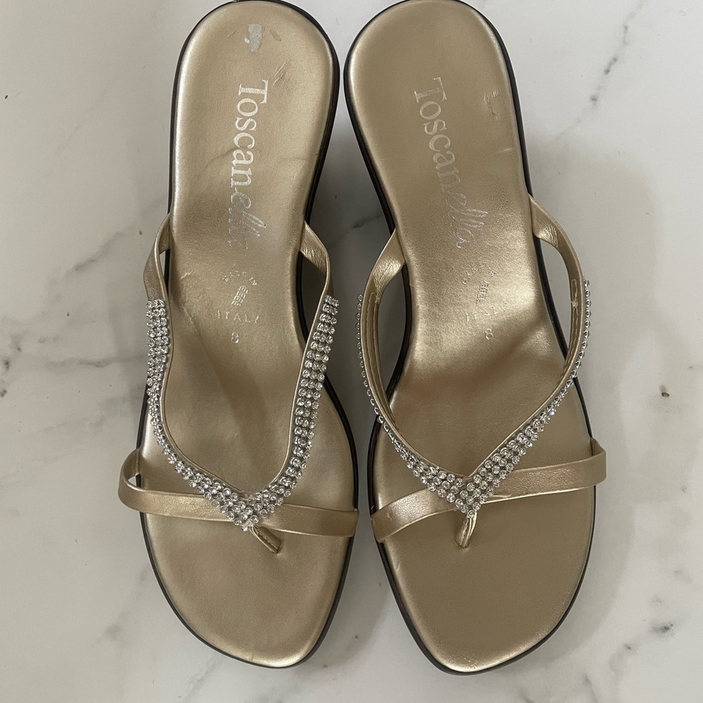 Toscanella Wedge Sandals with Rhinestones